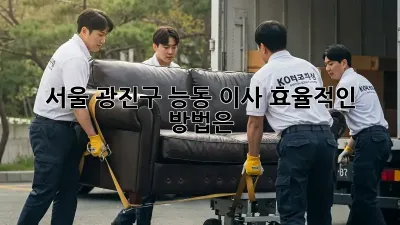 서울 광진구 능동 이사, 효율적인 방법은?