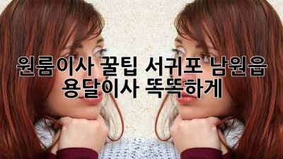 원룸이사 꿀팁🍯 서귀포 남원읍 용달이사 똑똑하게!
